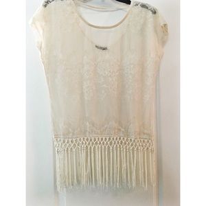 Boho macrame-style shirt